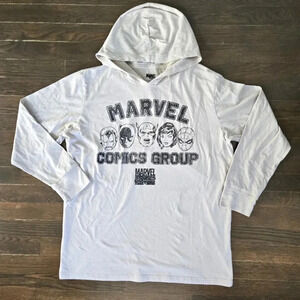 Marvel Comics Group Sand/Tan Hooded Long Sleeve Tee Shirt L